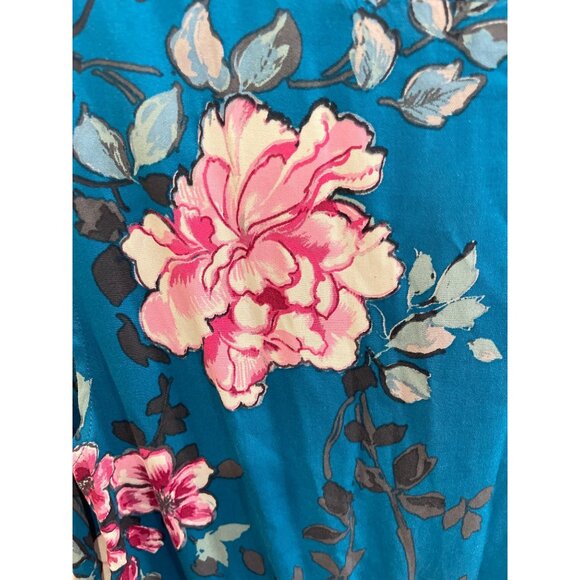 Torrid Blue Floral Dress Sleeveless Size 0 PLUS Summer A-Line Mini Rayon - Picture 8 of 14